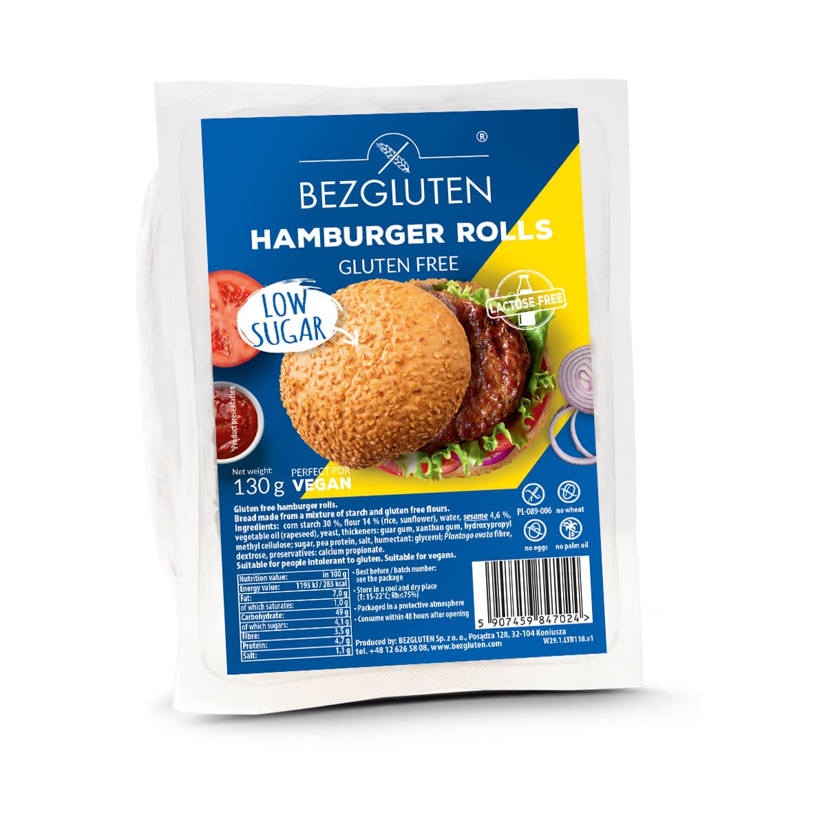 Bezgluten bezlepková hamburgerová žemľa 130 g