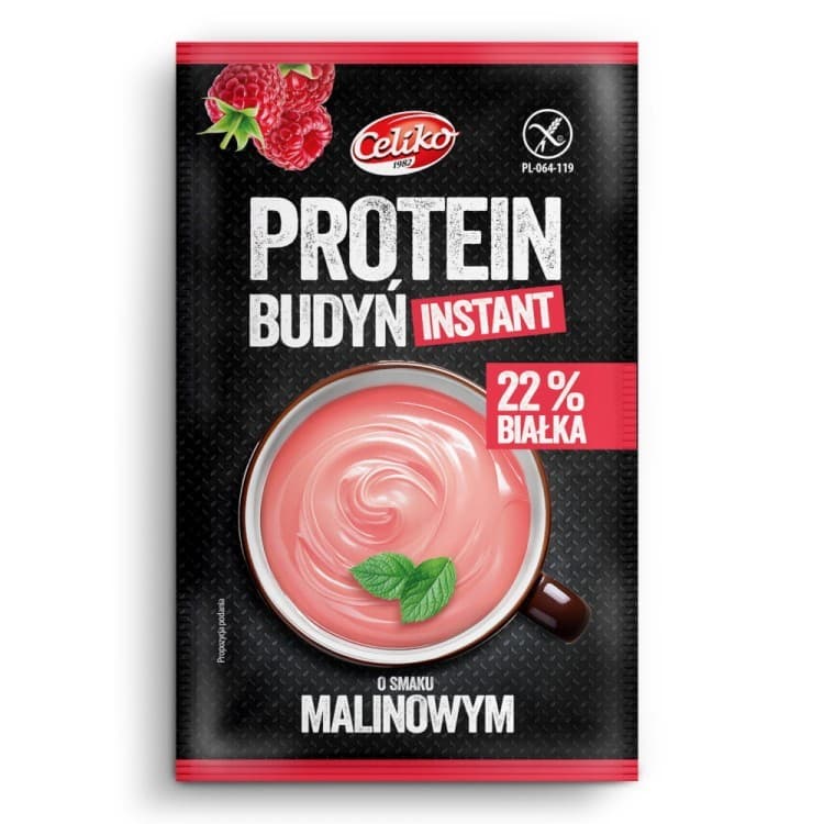 Celiko bezlepkový proteínový pudingový prášok malina 40 g
