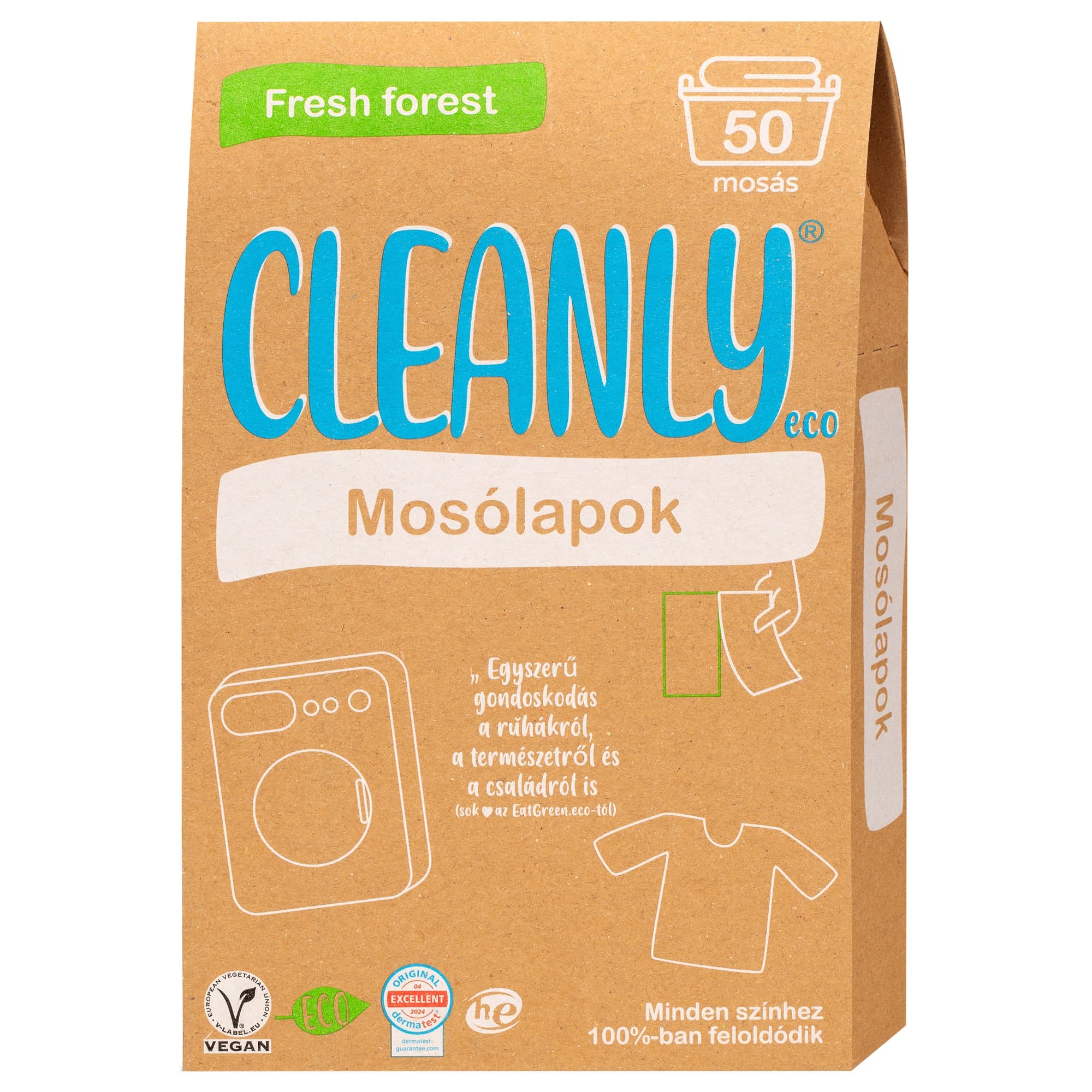 Cleanly eco pracie plátky svieža les 50 ks