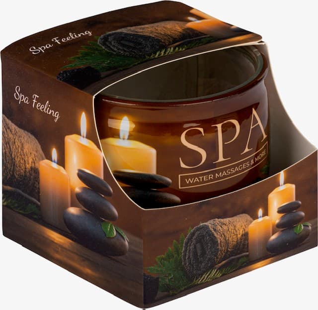 Aromatická sviečka v sklenenom pohári spa feeling 1ks