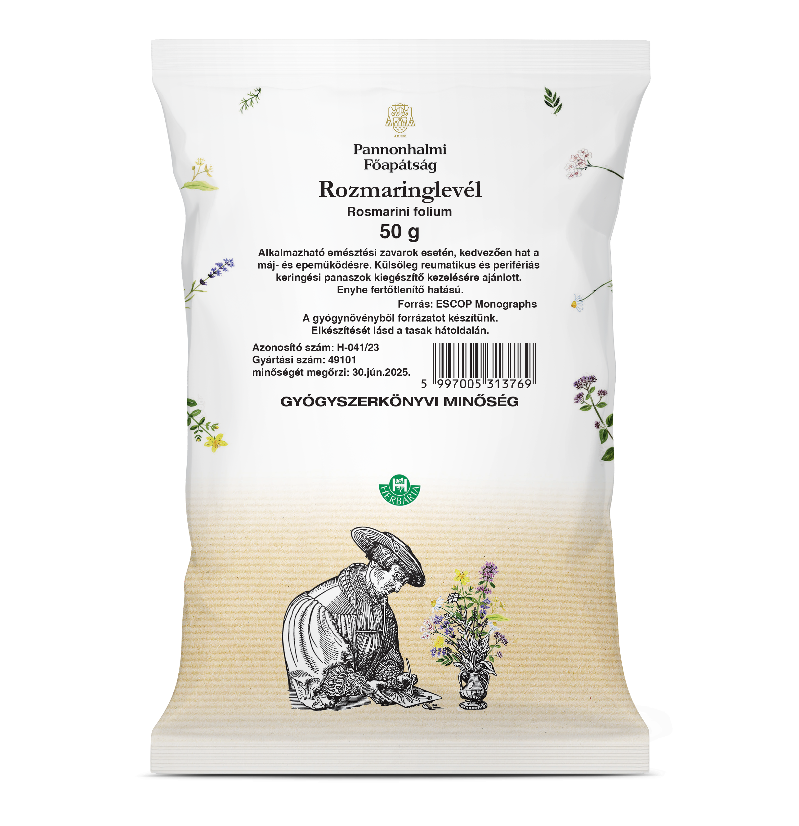 Pannonhalmi rozmarínový listový čaj 50 g
