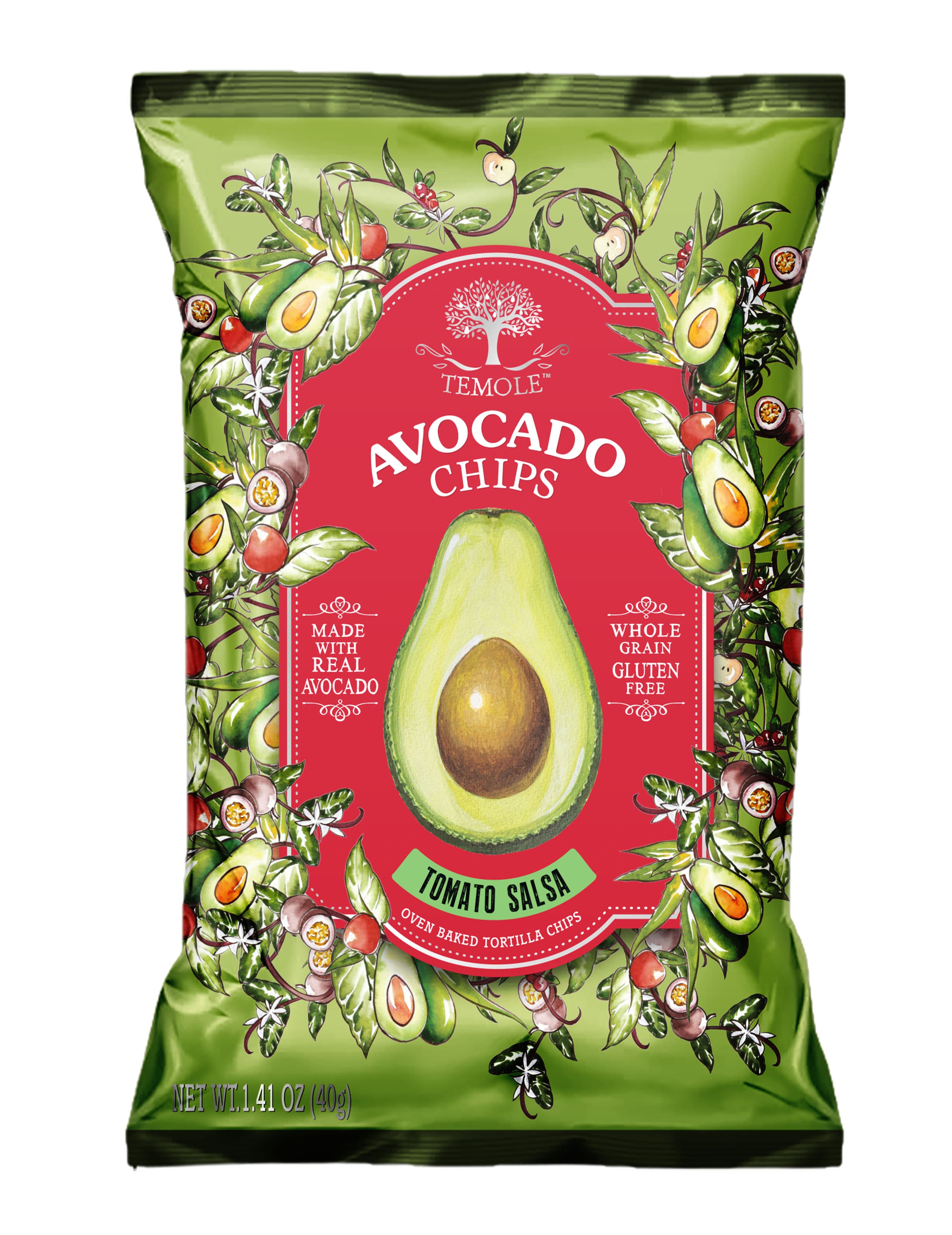 Temole avokádové chipsy s príchuťou paradajkového salsa 40 g