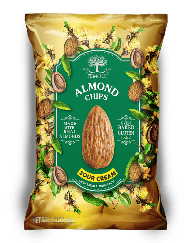 Temole mandľové chipsy s príchuťou kyslej smotany a cibule 40 g
