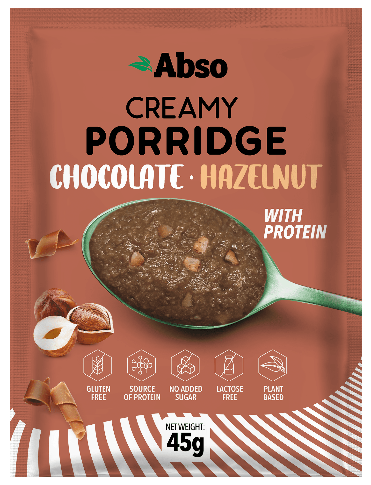 Absorice čokoládová príchuť krémová ryžová kaša s lieskovcami 45 g
