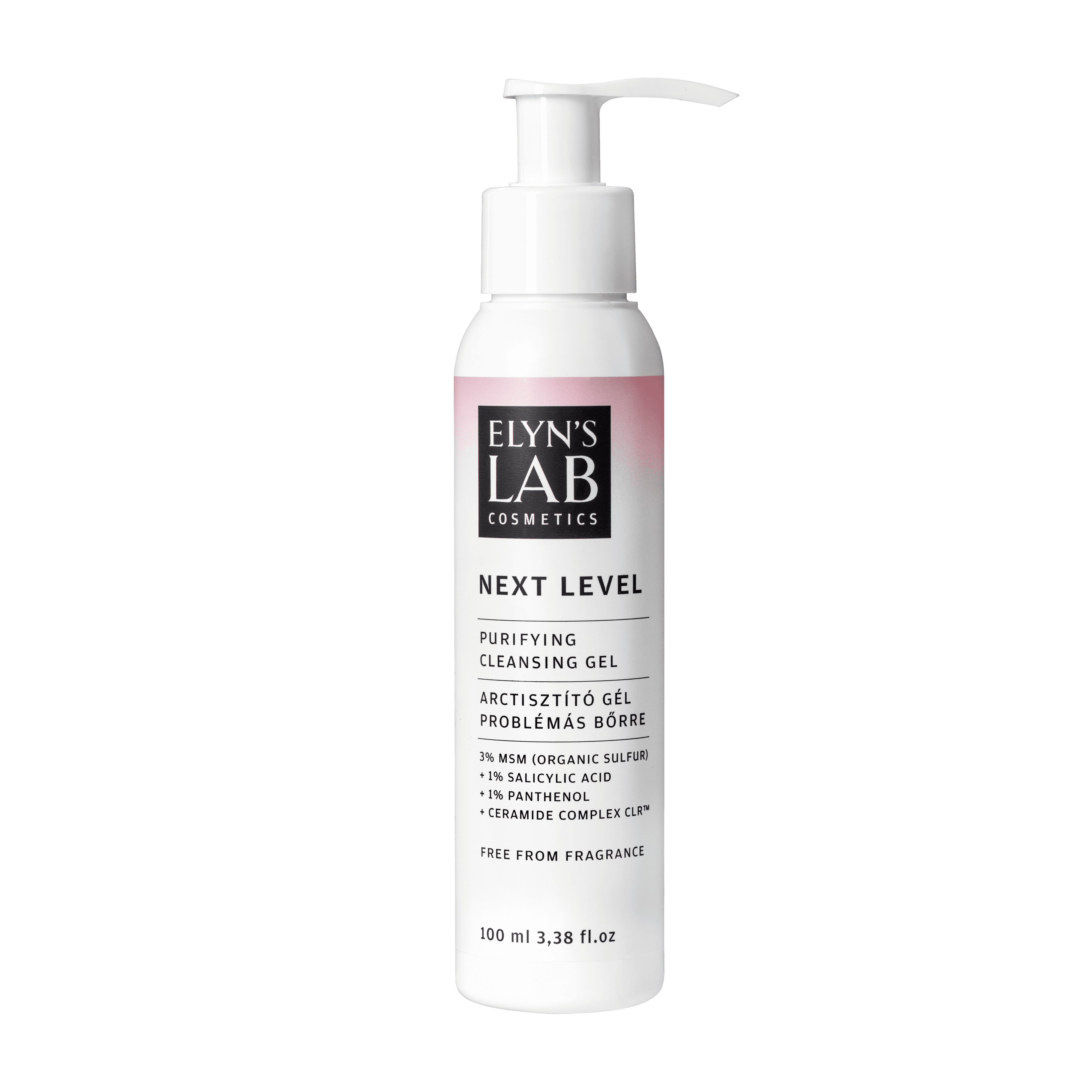Elyn`s Lab next level čistiaci gél na tvár pre problematickú pleť so salicylovou kyselinou a zlúčeninou síry 100 ml