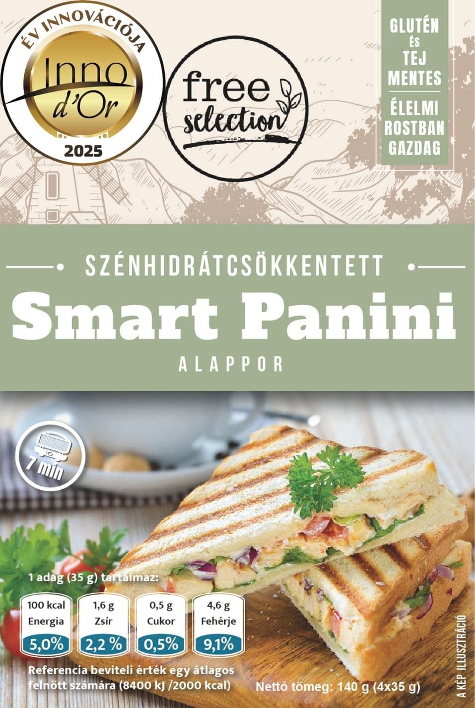 Free selection znížené množstvo sacharidov smart panini zmes 4x35g 140 g