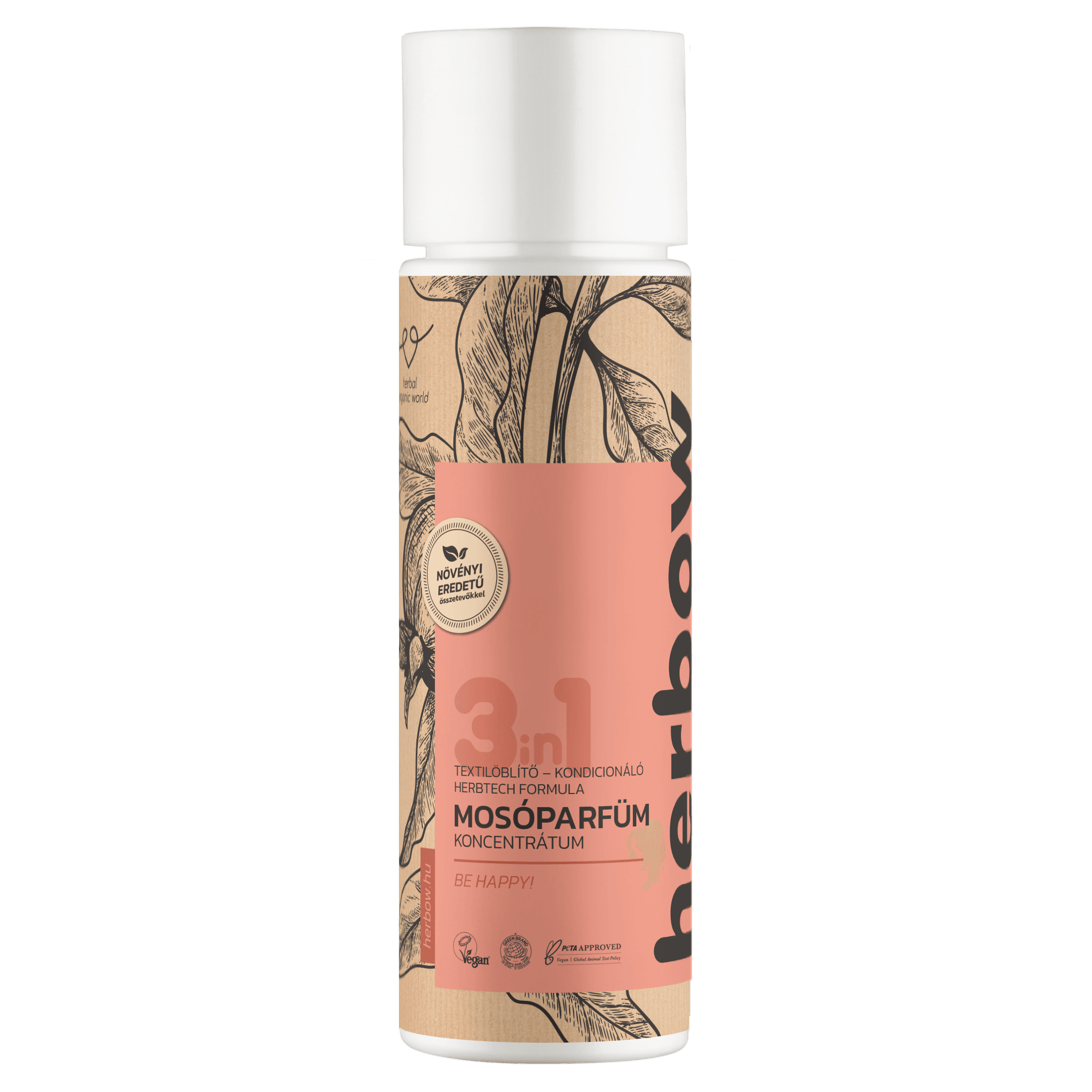 Herbow 3in1 prací parfum, aviváž a kondicionér koncentrátum buď šťastný! 200 ml