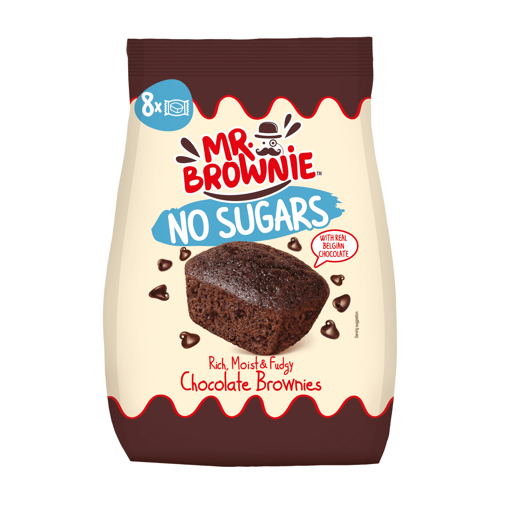 Mr. brownie bezcukrový čokoládový kusový brownie 200 g