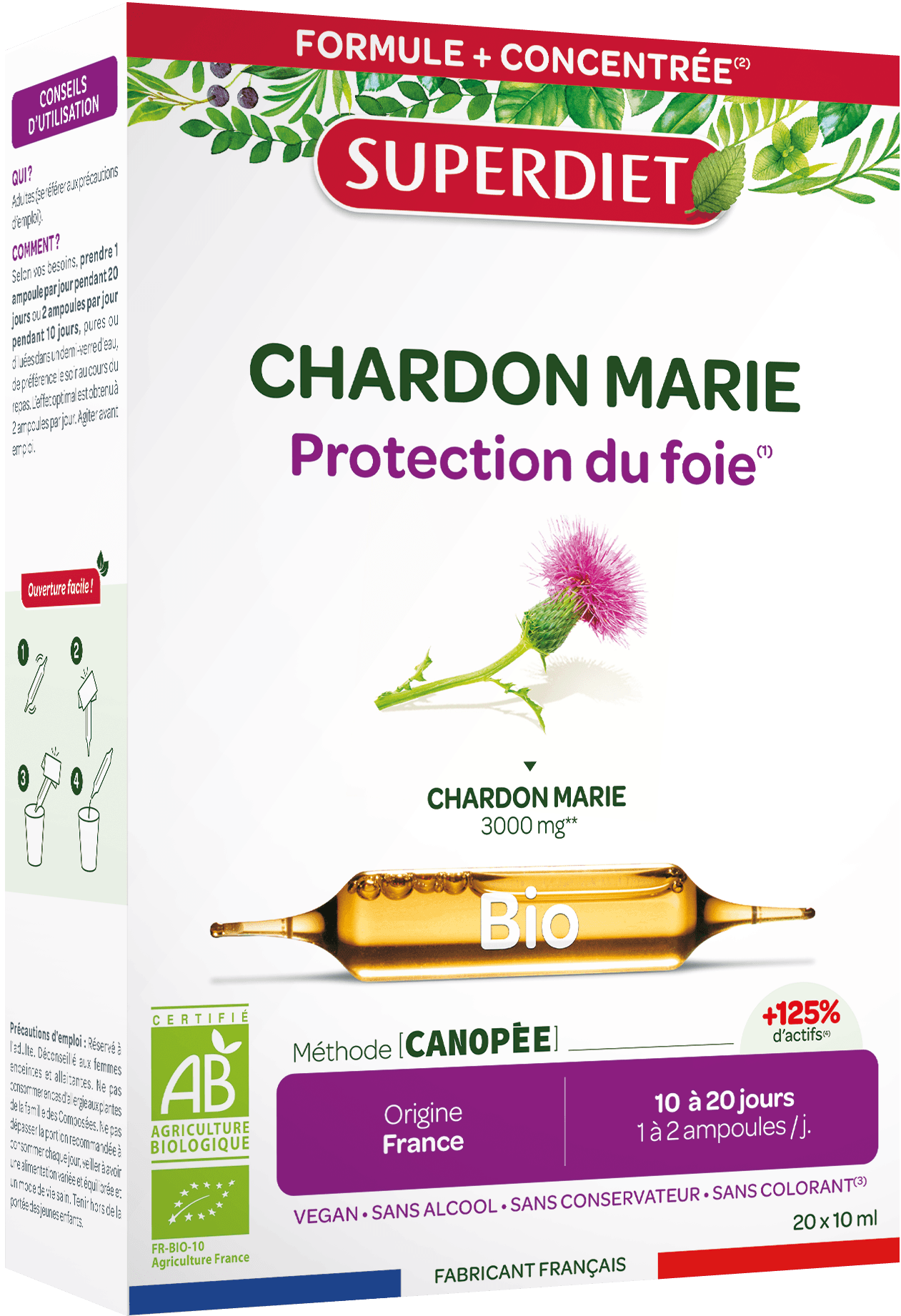 Superdiet extrakt z pestreca mariánskeho - na ochranu pečene ampula 20x10ml 200 ml