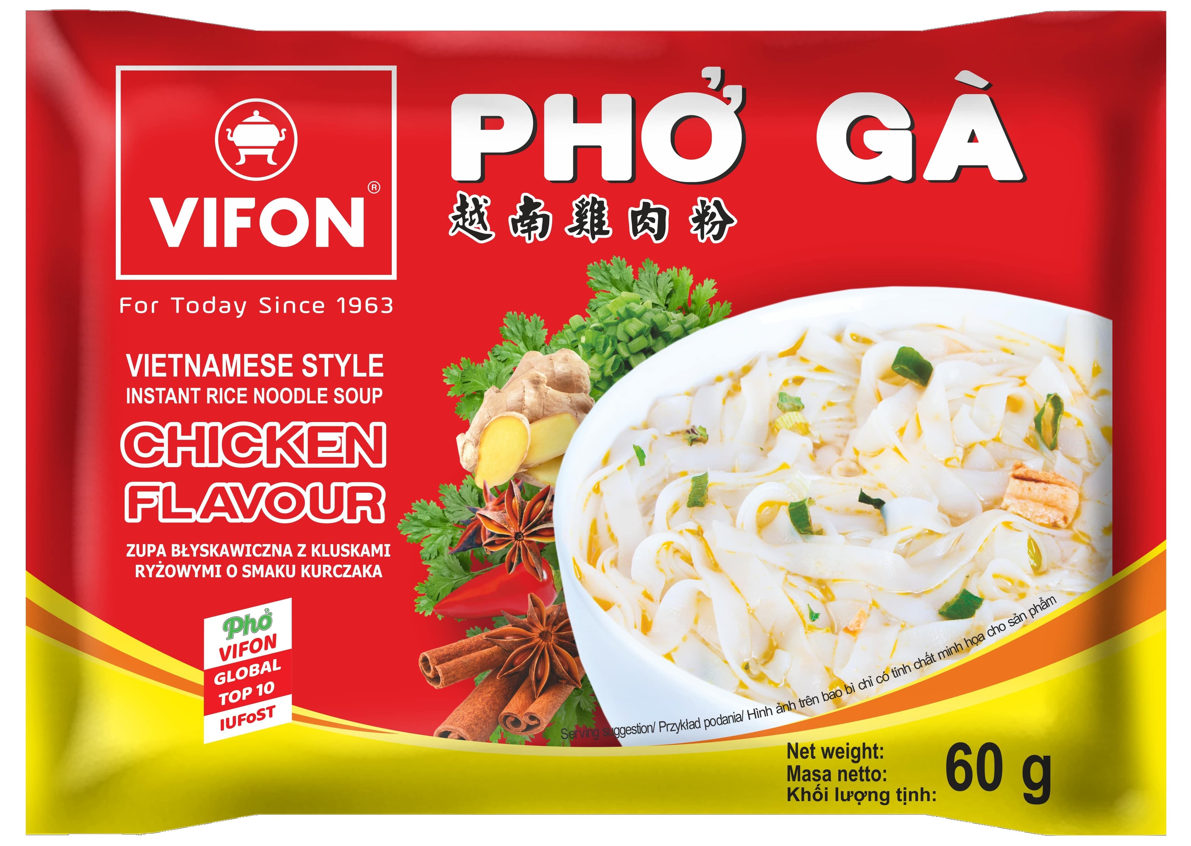 Vifon pho ga kuracím mäsom ochutená vietnamská instantná nudlová polievka 60 g